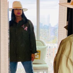 Top runs really big. You can even wear it as a jacket.